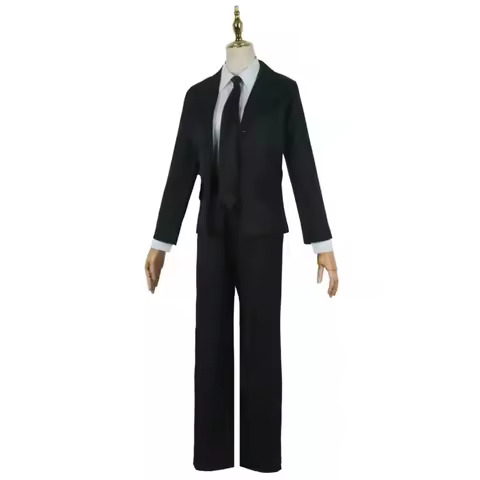 H` Chainsaw Man Angel Anime Cosplay Clothing Wig Devil Hunter Black Suit Shirt Pants Coat Halloween 