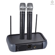 Public 2 1 Receiver Cable Dual Address 6 35 mm Audio Ready Karaoke Function Microphone Party Wireless System Handheld Performance for ammoon Channel Microphones Stock Echo VHF Presentation Family with