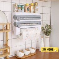 Kitchen Storage Rack Cling Film Paper Plastic Wrap Holder Fridge Organizer Paper Cutter Sauce Bottle