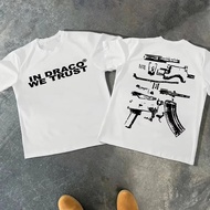 Musim Panas 2025 Baharu dalam Draco We Trust T-Shirt Lelaki Wanita Lengan Pendek Mencetak Pistol Tee