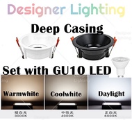 Designer Lighting [Aluminium] Anti Glare Eyeball Casing with GU10 Led Bulb Single Holder Round Shape