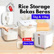 LH 5KG 10KG Bekas Beras Rice Storage 5kg Rice Container Tempat Beras 10kg Tong Beras 米桶