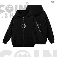 ETH High Quality Zipper Hoodie, Local Brand Cointshirt,Binance ,Ethereum,Bitcoin,Near,Solana,Crypto