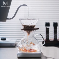 [Disyorkan] Cawan Penapis Kopi MUVNA Glass Filter Cup Hand-brew V60 Set Periuk Penyembur Kopi Hand-b