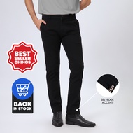 EDWIN JEANS - FERANDO JET BLACK Celana Chino Panjang Pria Warna Hitam Slim Fit Celana Chinos Pria Se