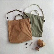 日本 Northern Truck 啡綠色燈芯絨布 手挽 單咩袋