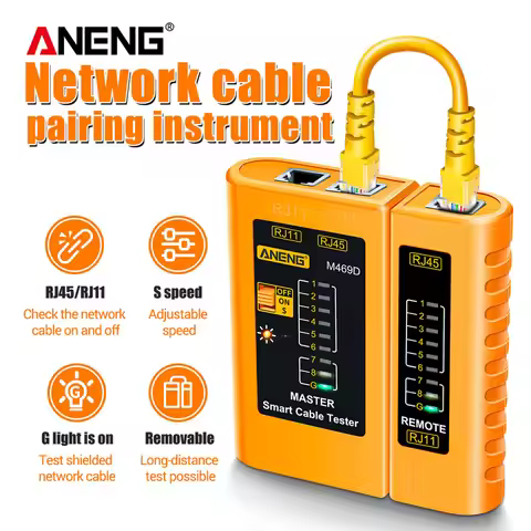 ANENG M469D Cable lan tester Network Cable Tester RJ45 RJ11 RJ12 CAT5 UTP LAN Cable Tester Networkin