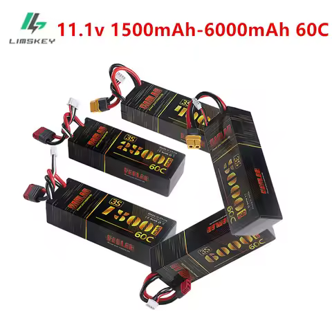 3S 11.1V Lipo Battery 1500mah 2500mah 4000mah 5000mah 6000mah T Deans XT60 Plug RC Car Parts Hard Ca