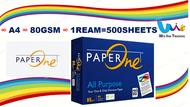 Paper One Bond Paper, A4, 80gsm, 1 ream