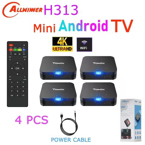 4PCS 2PCS 1PC TANIX TX1 Allwinner H313 Android 10.0 Quad Core 4K Video Mini Media Player 2.4G Wifi S