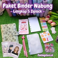 [5 Ziplock] A6 leather binder package financial binder/ A6 binder/ sequin binder daisy binder hologr
