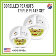 Corelle x Peanuts Triple Plate Set/Corelle USA/Snoopy Plate/Triple Plate Large/ triple plate small/C