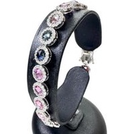 Pre-owned women's bracelet featuring a 9.62ct multicolored rose - cut sapphire and 2.53ct diamonds, 