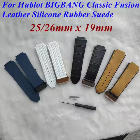 For Hublot BIGBANG Classic Fusion Leather Silicone Rubber Suede Watch Strap Dedicated Interface Lug 