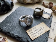 藍線石水晶- S 925純銀戒指