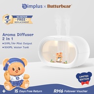 【Simplus×Butterbear】Humidifier Mini Desktop Dual-Spray with Ambient Light 500ml Capacity AROMA DIFFU