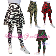 double'G collection legging rok payung bahan scuba motif loreng ) legging rok payung olahraga wanita