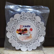 PUTIH Round White Doilies Paper 8,5" GRADE White Doilies Paper Round Lace Paper