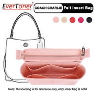 EverToner Felt Insert Bag for COACH CHARLIE Bucket Bag Makeup Handbag Organizer Women Travel Inner Purse Portable Cosmetic Inside Bag