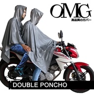 [UM] Raincoat OMG Motorcycle Rubber PVC Double Poncho Raincoat Pair