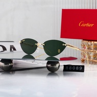 Cartier Clash Series Metal Temple Sunglasses Frameless Retro Luxury Sunglasses WM88089