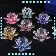 YNATURAL Crystal Lotus Flower Figurine, 60-140mm Lotus Flower Decor Lotus Flower Ornament, Multi-Col