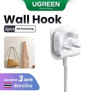 【Hook】UGREEN 2Pcs/pack ABS Stick Wall Hook Hanger Holder for Power Line Model:20365