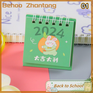 Behoo New 2024 Mini Desk Calendar Office School Supplies Calendar Desk Calendar Monthly Planner Desk Accessories Decor Record