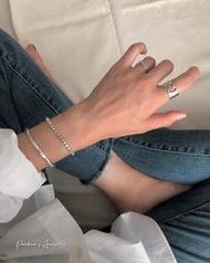 Pandora's 金工飾品設計╭。夢菲斯復刻中性"刻字"字母 925全純銀手鍊 ☞韓國預購追加款☜