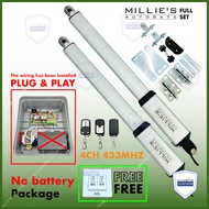 MILLIE‘S ( 4CH 433MHZ )  FOLDING &amp; SWING AUTOGATE SYSTEM ( Full set with battery/without battery）MILLIE