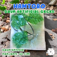 Hamtoro Daun Sintetis Hiasan Kandang Gecko Kura-kura Hamster Terrarium