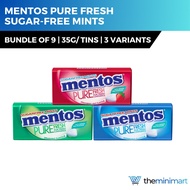[Bundle of 9] Mentos Pure Fresh Sugar-Free Mints Candy 35g - Peppermint / Strawberry Mint / Spearmin
