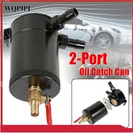 Universal Oil Catch Can Compact Baffled 2-Port Aluminum Reservoir Oil Catch Tank with Drain Valve Fu