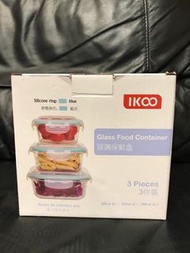3件裝 玻璃 保鮮盒 食物盒 微波爐適用 