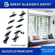 Jalouplus Jalousie Frame 11- 16 Blades for Louver Window 1 Pair Satin
