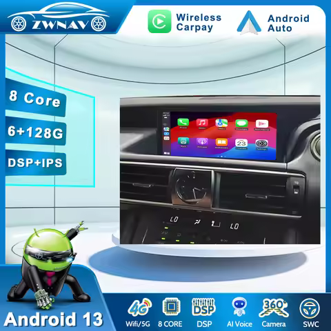 For Lexus IS RC 200 200T 250 300 300H 350 2013-2019 10.25 inch Multimedia Player Android 13 GPS Navi