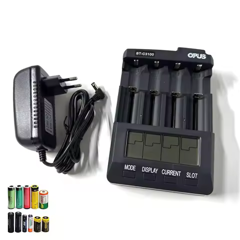 NEW OPUS BT-C3100 V2.2 Universal Four Slots LCD Screen Replenisher Smart Rechargeable Smart Battery 