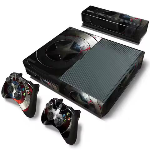 For Xbox One Console + 2 Pcs Controller Skin + Kinect Skin Sticker Set