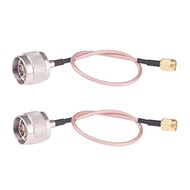 RFaha 2pcs SMA Male to N Type Male RF Coax Adapter 20cm 8in RG316 SMA to N Coaxial Connector Cables(