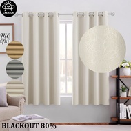 [SOLD] CREATOR 70-80% Langsir Blackout 260cm Langsir Sliding Door Plain embossed Curtains Langsir Ti