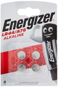 Energizer LR44/A76 Alkaline Batteries, 1.5V, Pack of 4 Energizer LR44/A76 Alkaline Batteries, 1.5V,