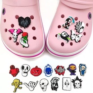【SG really stock 】Skeleton Halloween new style and marine PVC soft rubber clogs decorative buckle border DIY cute cartoon shoe flower shoe buckle necklace