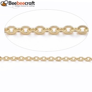 1roll Ion Plating(IP) 304 Stainless Steel Cable Chains Soldered with Spool Flat Oval Golden 1.5x1.2x