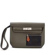 Hermès Vert de Gris Evercolor, Black Evergrain and Fauve Barenia Colormatic Kelly Depeches 25 Pallad