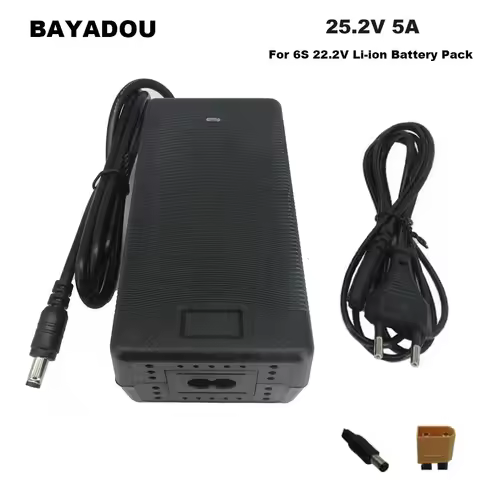 25.2V 5A Li-ion Fast Charger For 21.6V 22.2V 6S Lithium Electric Tool Battery Charger DC XT60 Connec