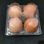 Mika Eggs / Egg Tray contains 4 Eggs with Lock / Mika PET Eggs @ 50 pcs