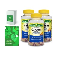 Spring Valley Calcium Plus Vitamin D, Adult Gummies, 500 mcg, 1000 IU, Assorted Flavors, 100 Ct (3 P