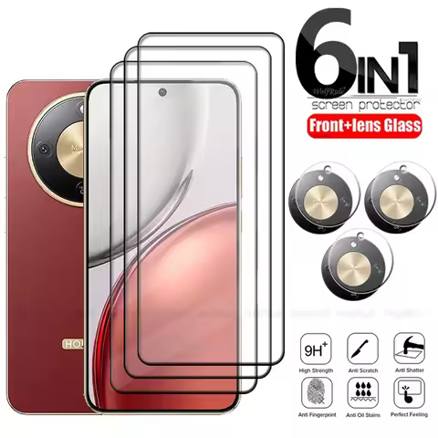 6-in-1 For Honor X9d Glass For Huawei Honor X9d Tempered Glass Protective Full Glue 9H HD Screen Pro