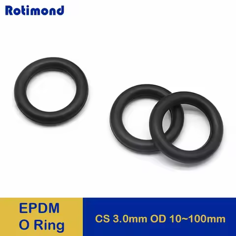 10/50Pcs Black EPDM O Rings CS 3mm OD 10~100mm Acid and Alkali Resistance Water Resistance Friction 