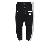 Bape Tide Brand Ape Ape Head Pure Cotton Fleece-lined Loose Mens And Womens Sports Pants Joker Casua